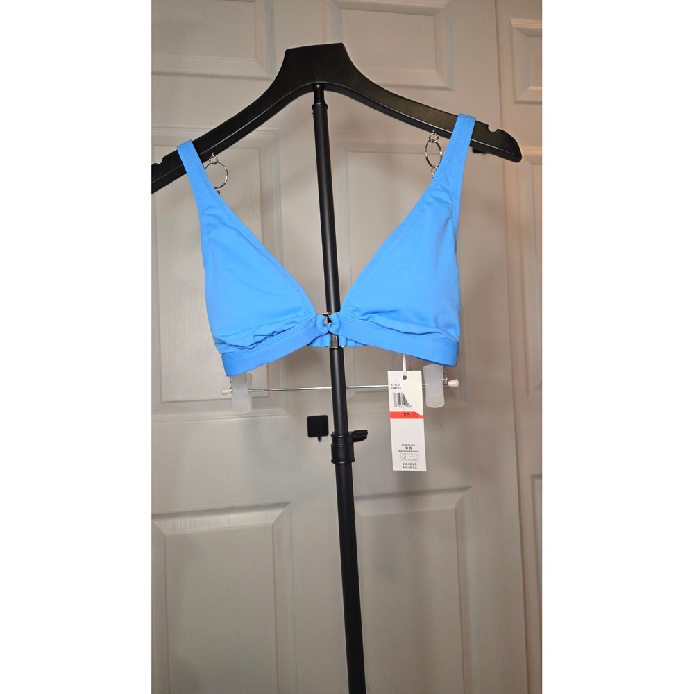 Anne Cole Blue Chain Detail Triangle Bikini Top XS